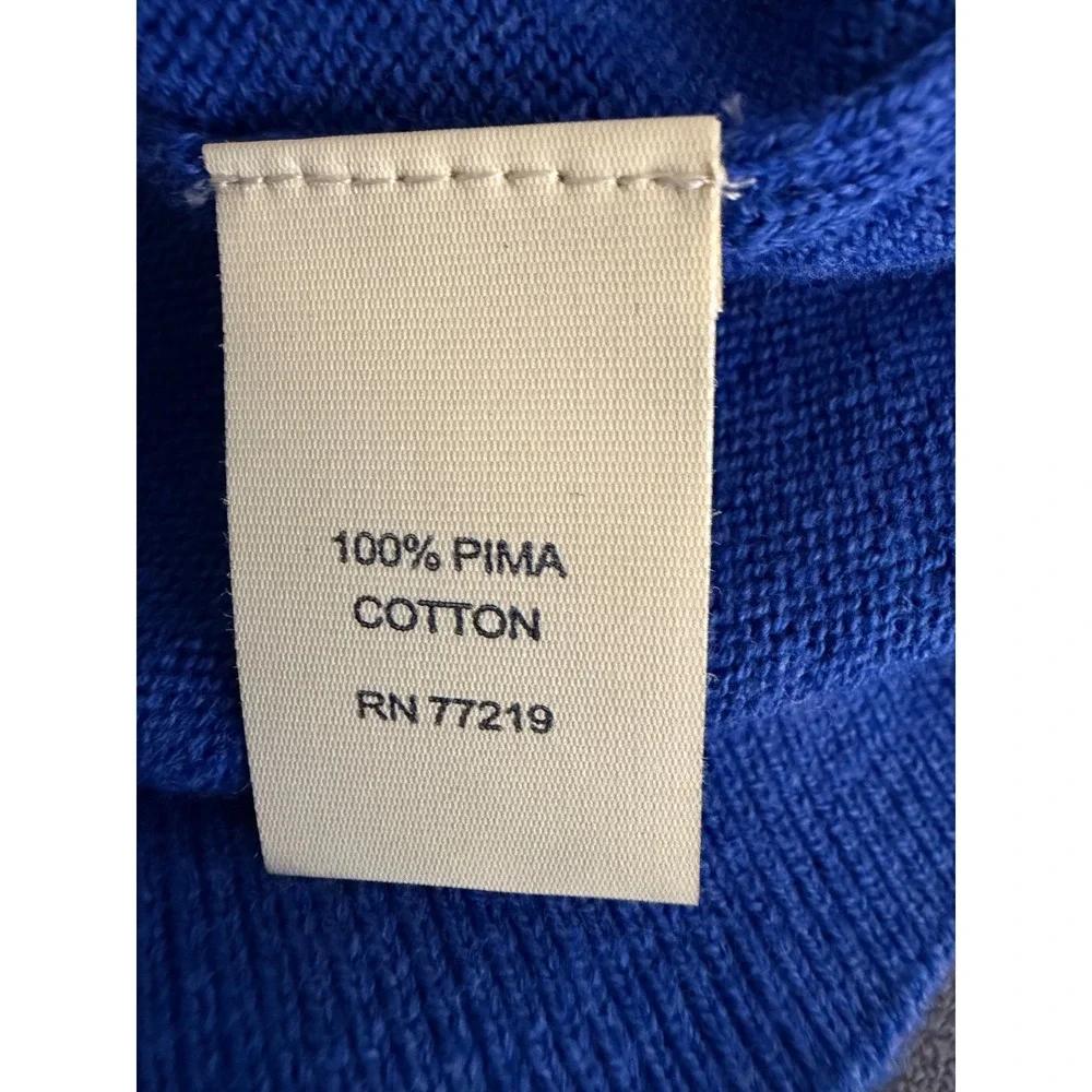 New Joseph Abboud Sweater‎ Mens Medium Royal Blue Pima Cotton Crew Neck Pullover